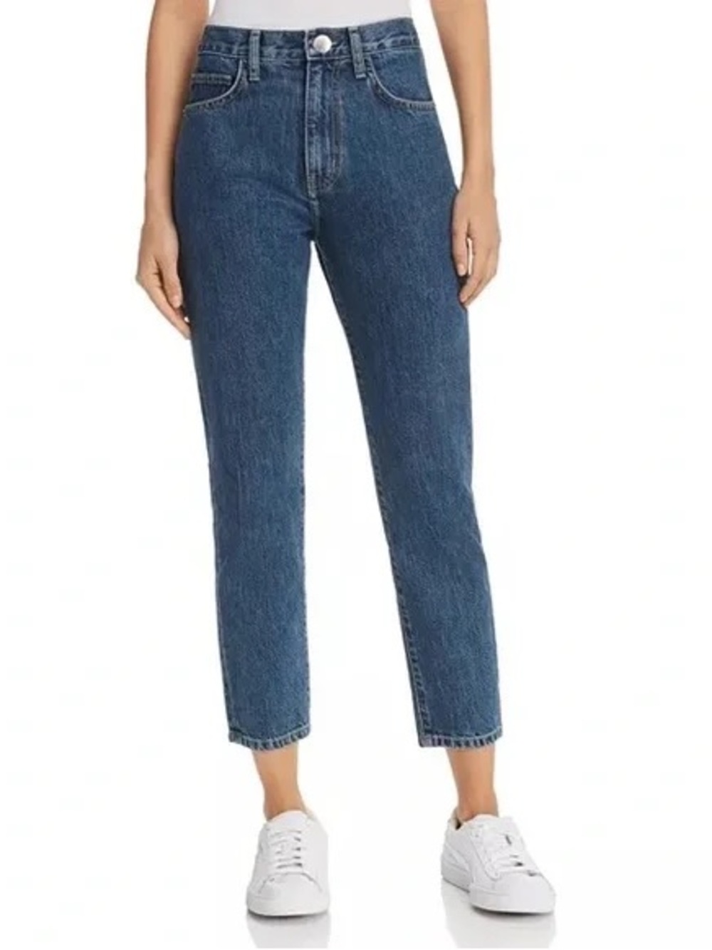 Current/Elliott Straight Leg Jeans in Medium Blue Wash